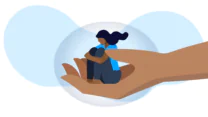 Artisitc illustration of an upset employee being given a hand of support
