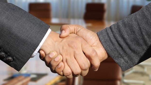 Close up of handshake