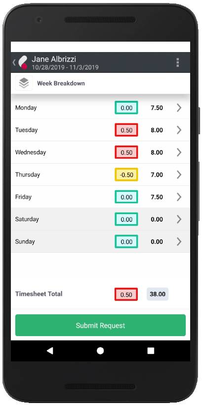 HR mobile timesheets app