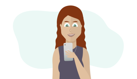 Illustration of a woman using her phone