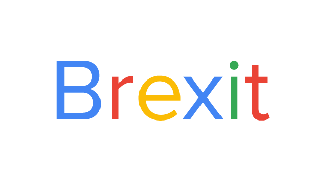 The word Brexit in Google's font