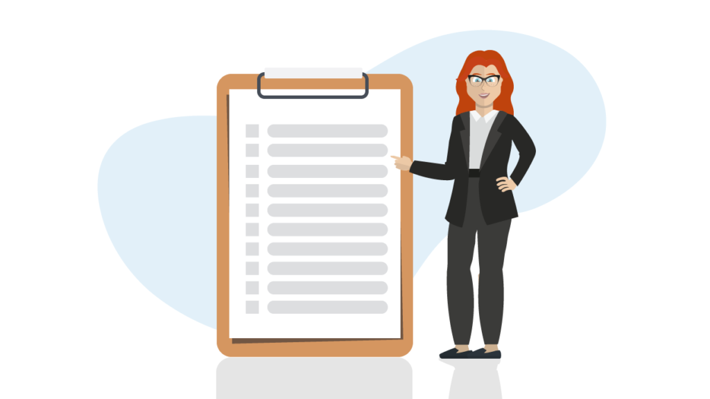 woman checklist clipboard