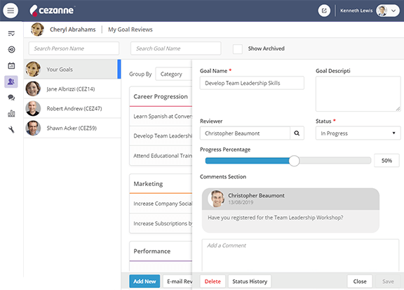 performance management software screenshot cezanne hr system