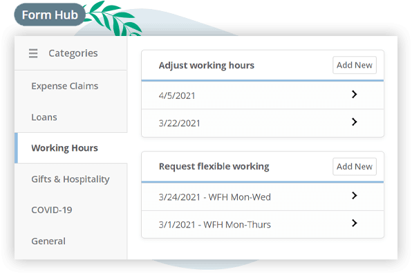 Personalised form hub