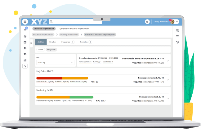 Pulse surveys software screen