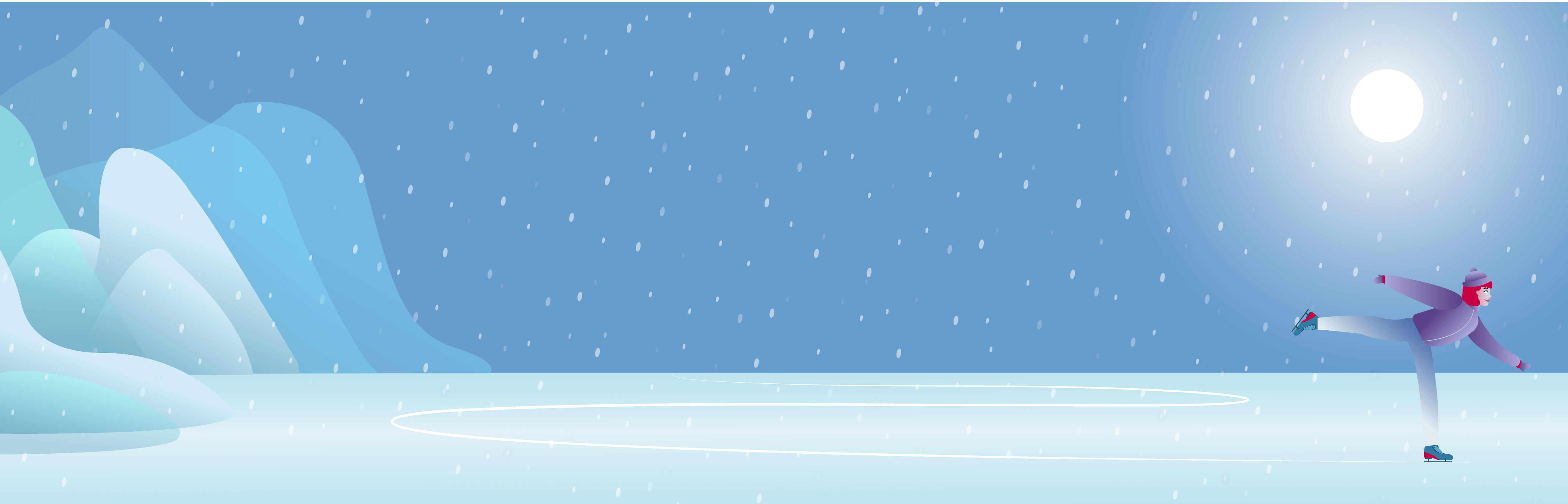 Christmas portal background - ice skating scene