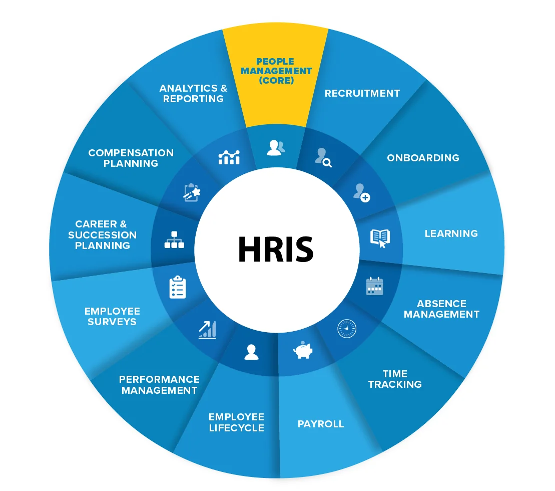 What does HRIS software include?