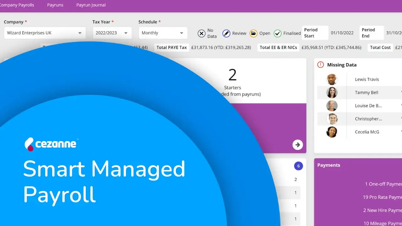 cezanne smart managed payroll