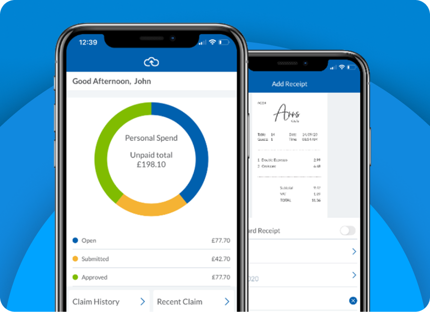 Image of mobile functionality for Expenses Management Software by Cezanne
